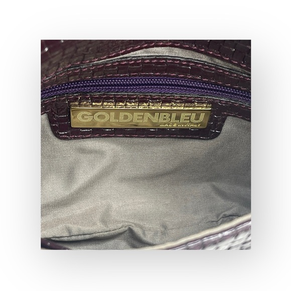 Goldenbleu ♛ Katie Woven Clutch Handbag Evening Bag ♛ Amethyst Patent Leather ♛ - Picture 9 of 16